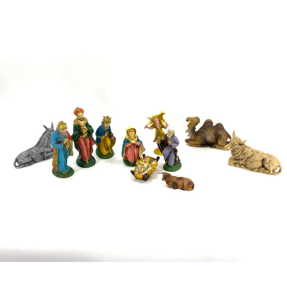 VTG Italian  Nativity Scene Figurines Christmas Holliday Décor 10 Piece Bundle